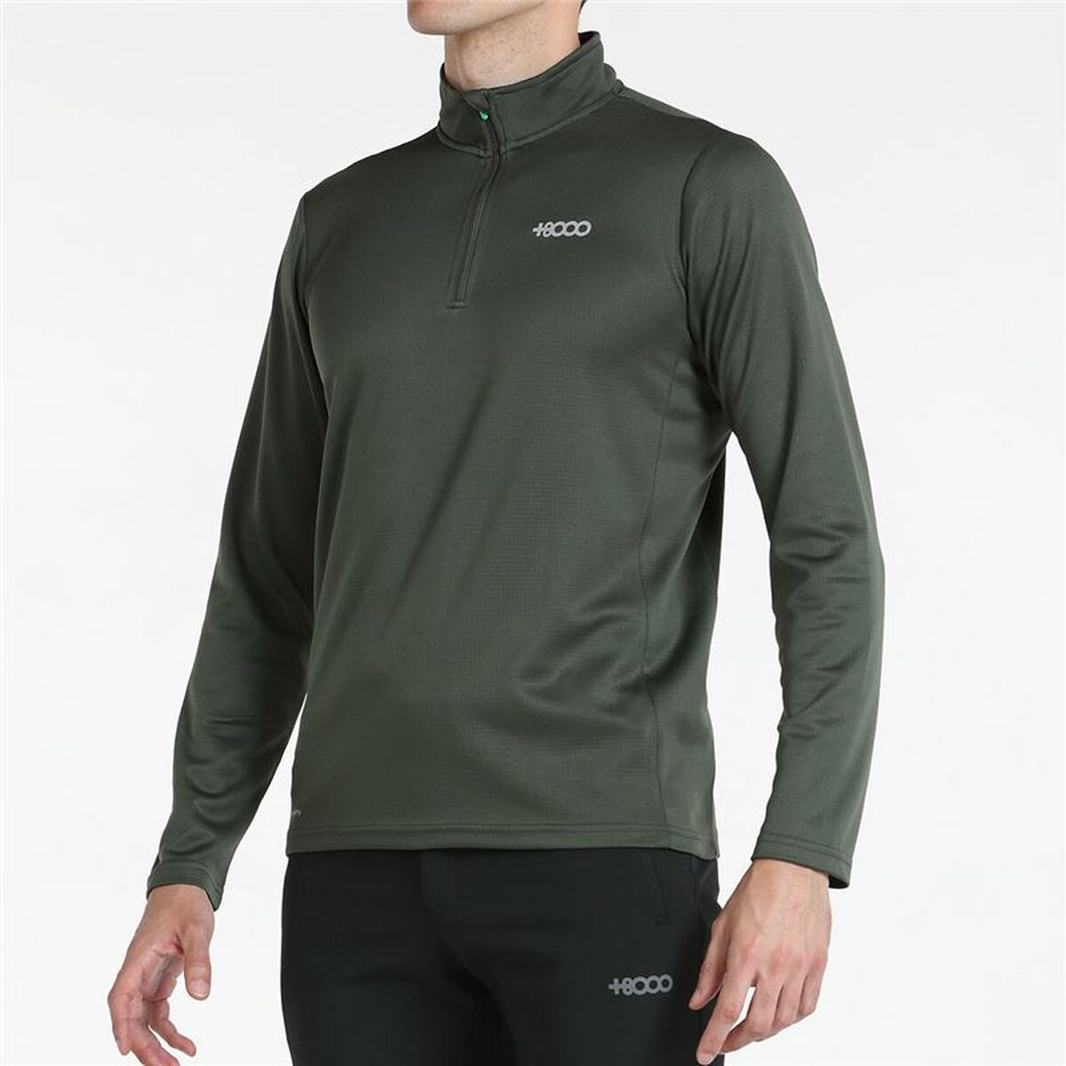 T-shirt med lång ärm Herr +8000 Erro Mörkgrön Oliv - 2