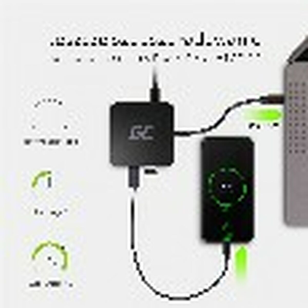 Dockstation Green Cell AK61 Silvrig 87 W - 11