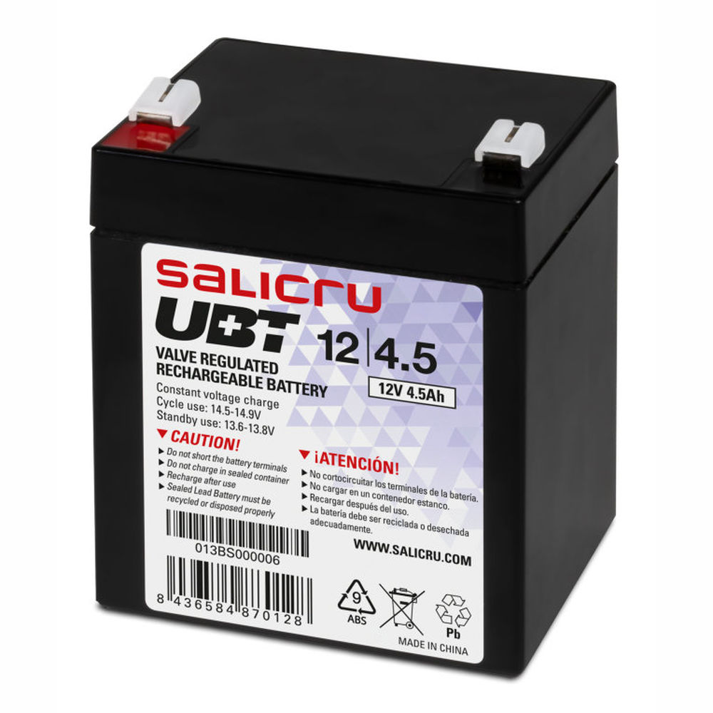 Batteri till System för Avbrottsfri Strömförsörjning UPS Salicru UBT 12/4,5 VRLA 4.5 Ah 4,5 AH 12 V 12V