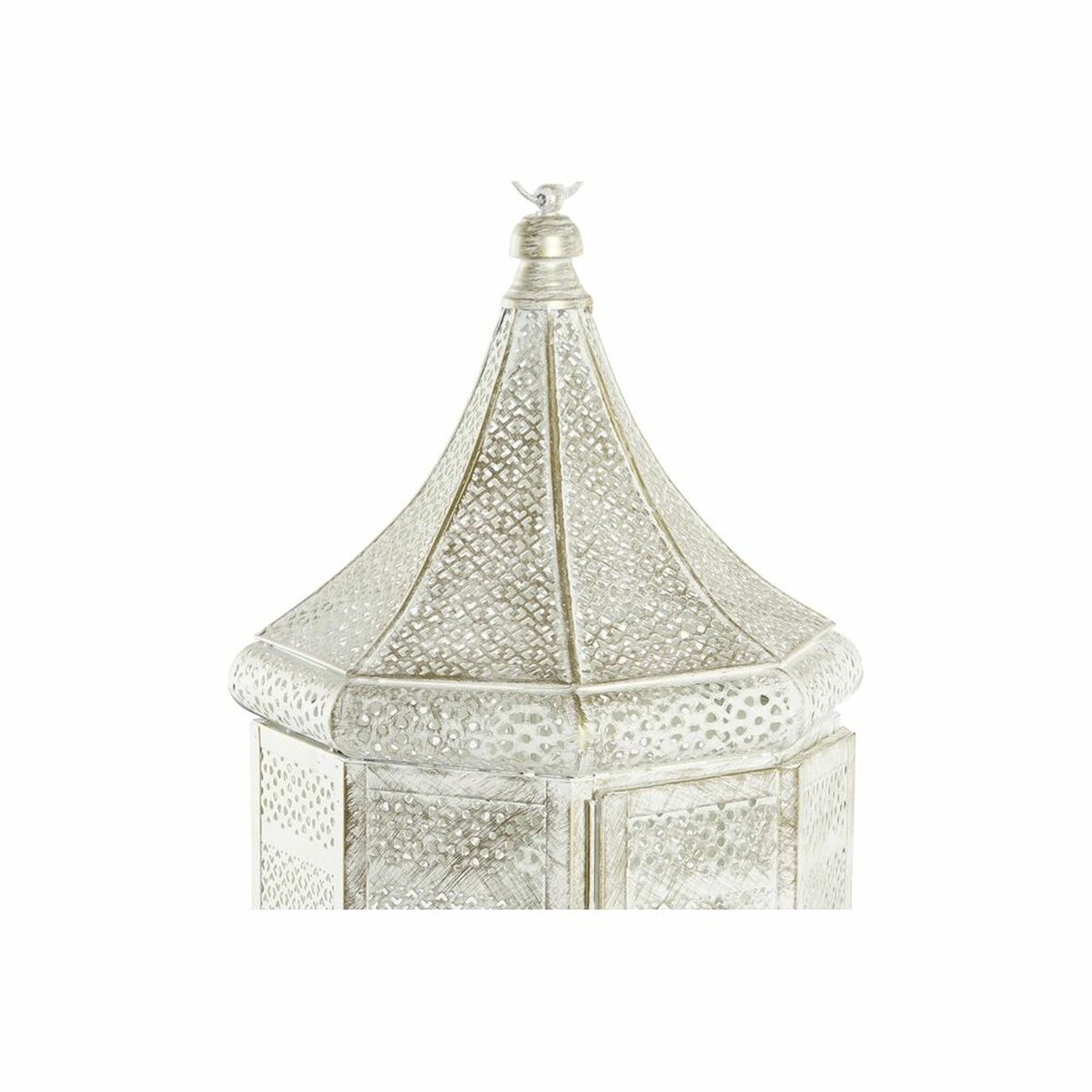 Lykta DKD Home Decor 2 antal Vit Gyllene Metall Glas Arab Antikbehandlad 30 x 30 x 71 cm (2 antal) - 6