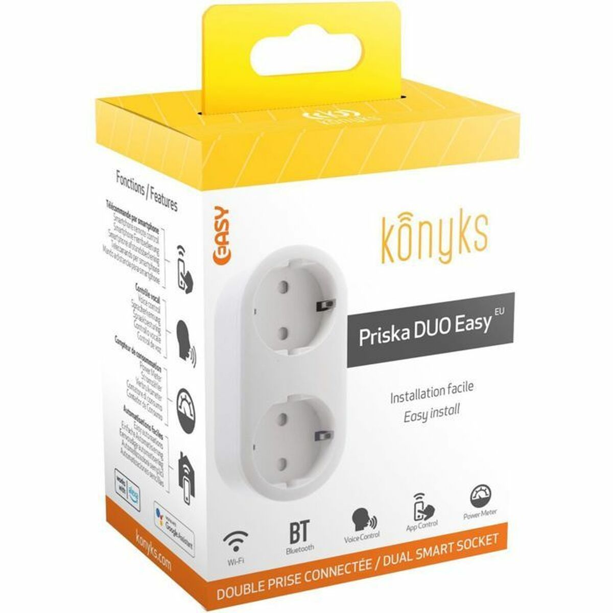 Ellist 2 Tomas-uttag utan brytare Konyks Priska Duo Easy Wi-Fi 16 A - 4