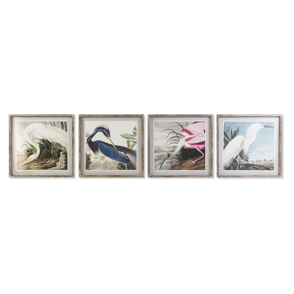 Tavla DKD Home Decor Glas Trä MDF 60 x 2,5 x 60 cm