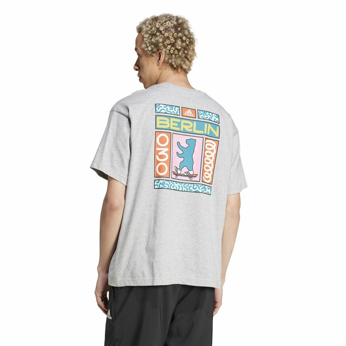 T-shirt med kortärm Herr Adidas Berlin Bear Vit S - 3