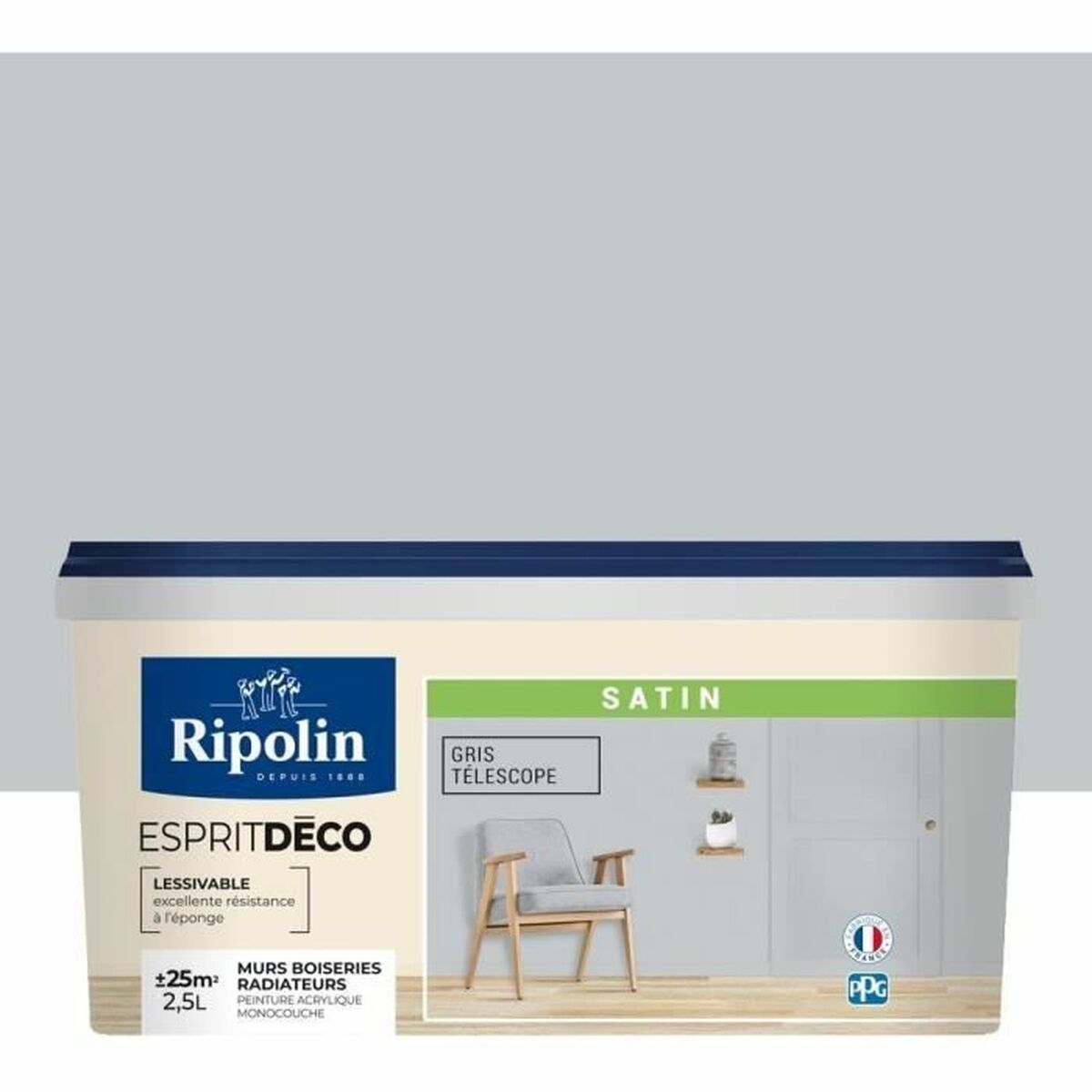 Grundfärg Ripolin Grå Satinfinish 2,5 L