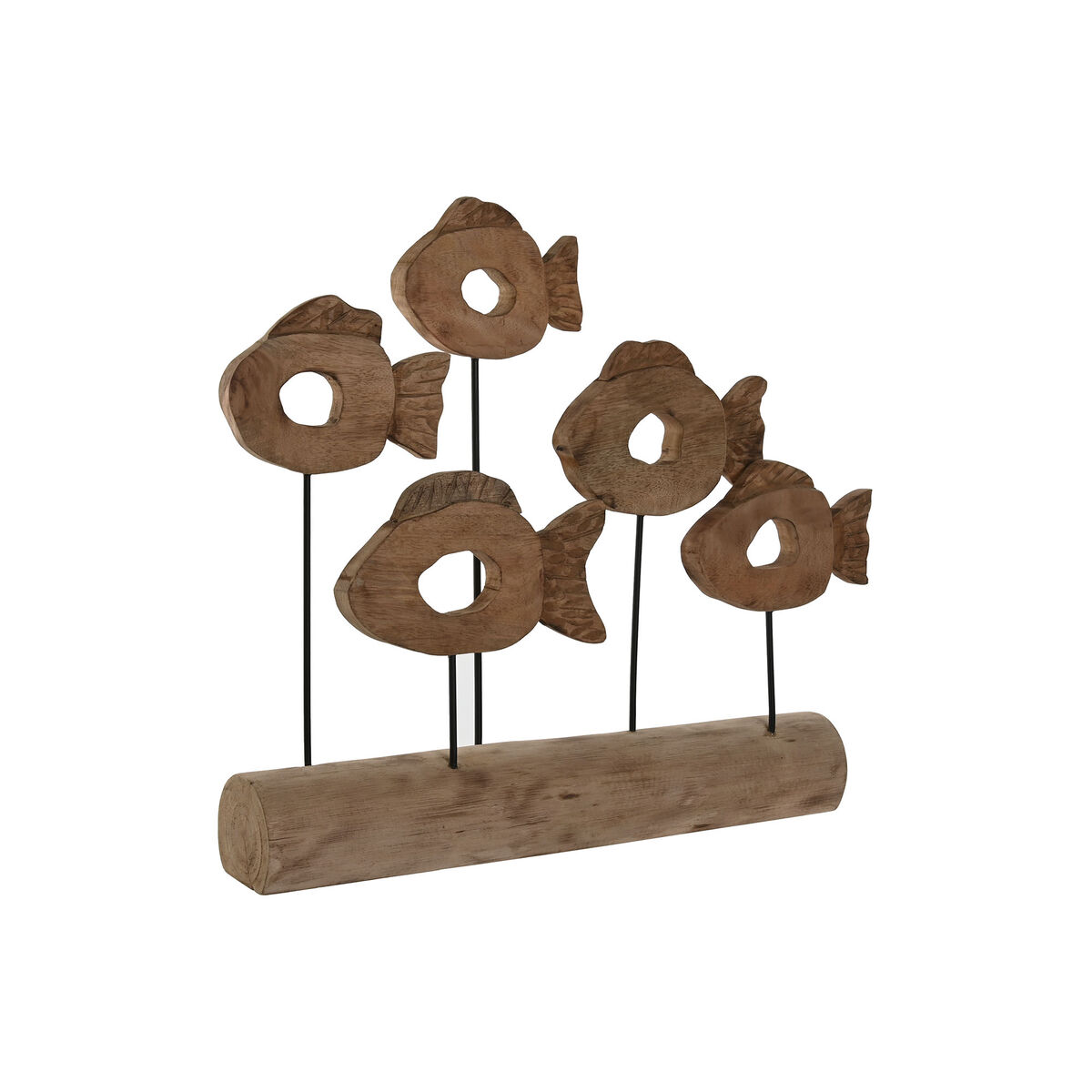 Prydnadsfigur Home ESPRIT Svart Naturell Fiskar 61,5 x 10 x 53,5 cm