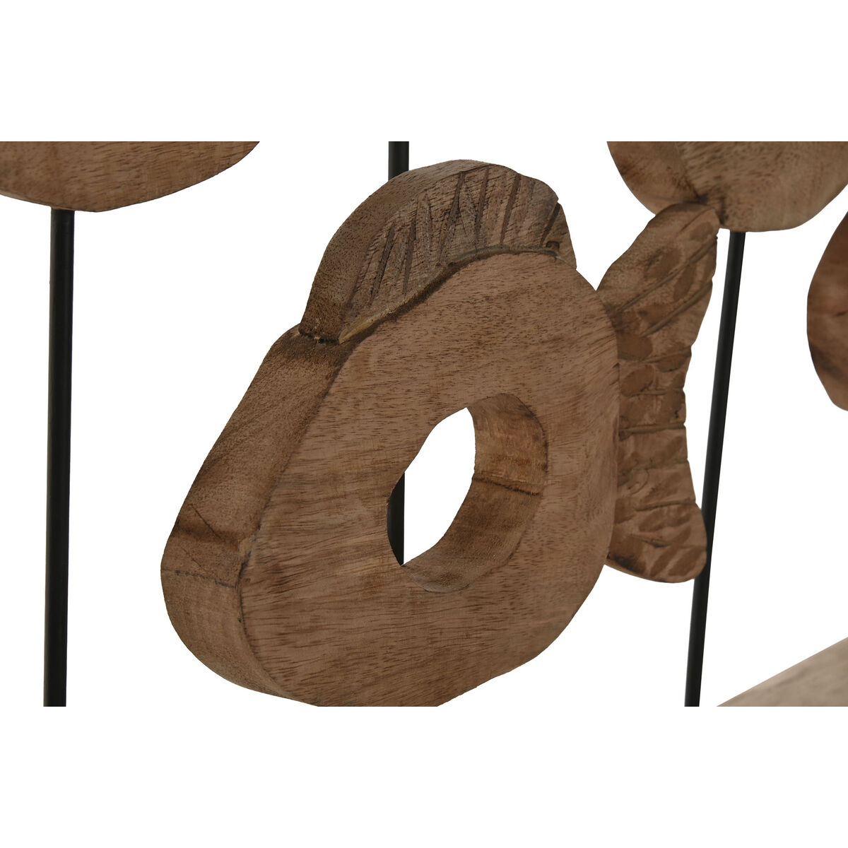 Prydnadsfigur Home ESPRIT Svart Naturell Fiskar 61,5 x 10 x 53,5 cm - 2