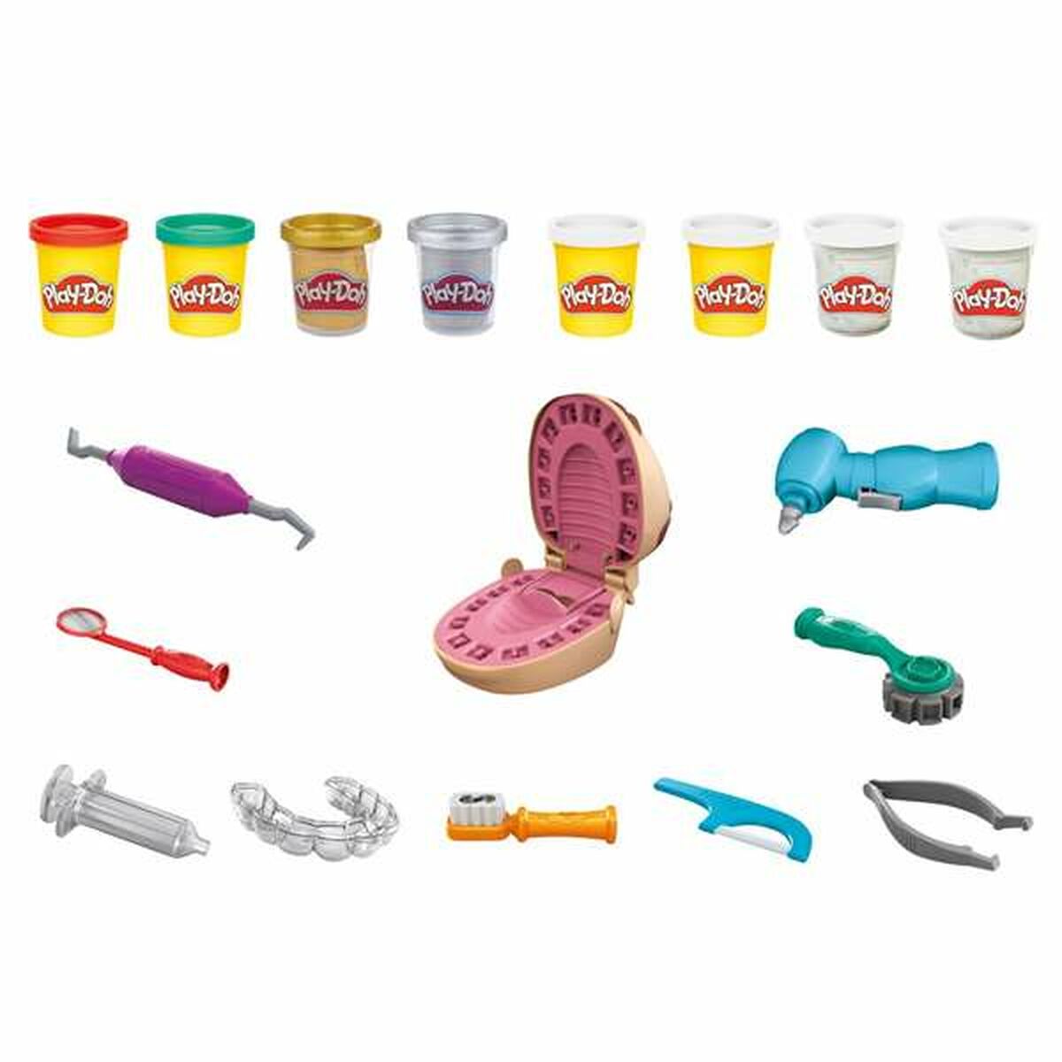 Modellera Spel Play-Doh F1259 8 botes Dentista - 2