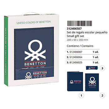 Brevpapper Set Benetton Varsity Grå Marinblå