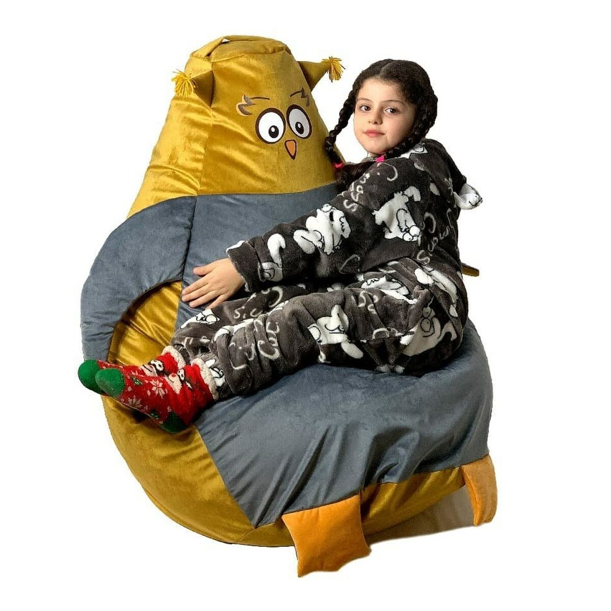 Puff GO GIFT Guld Grå Oxford 105 x 80 cm - 6