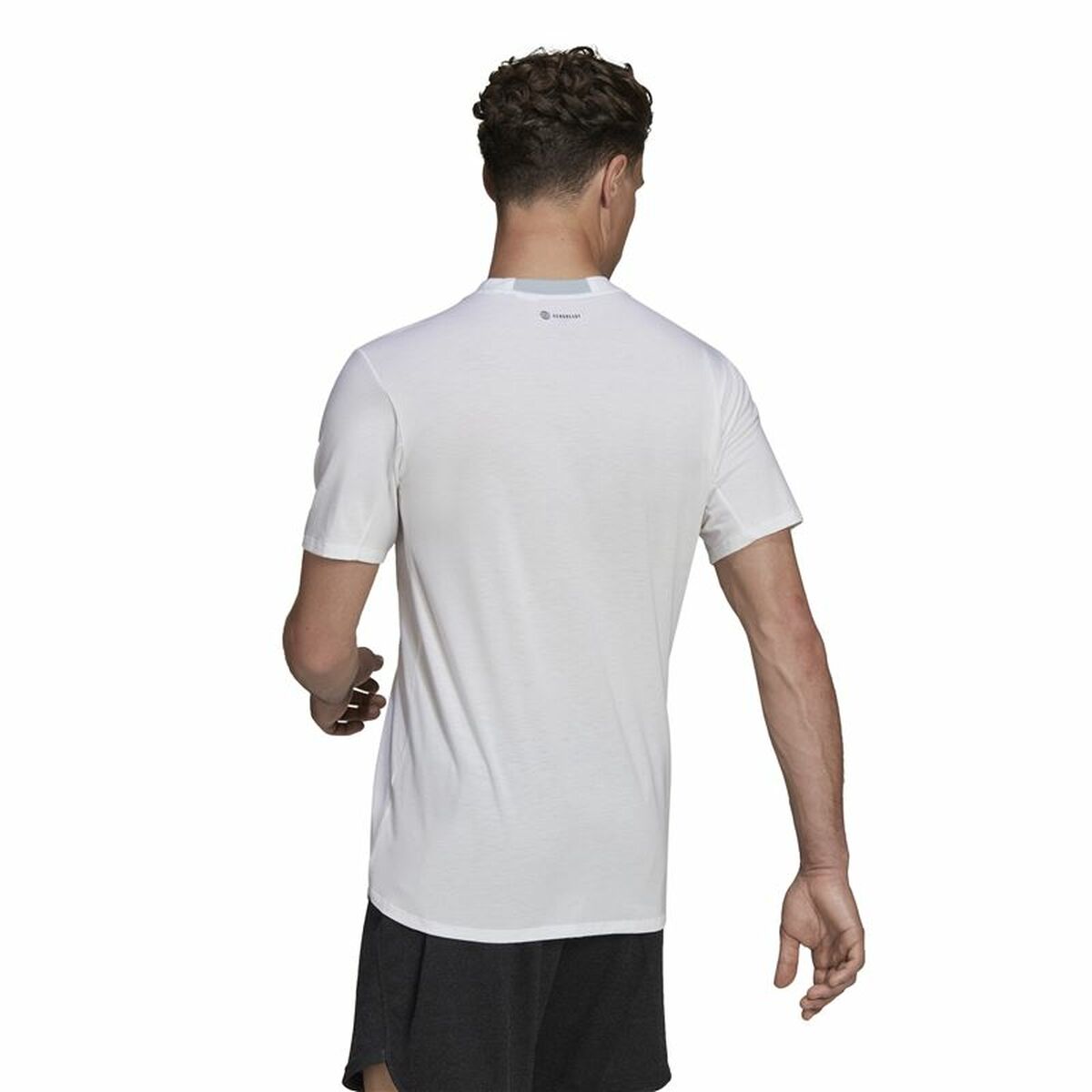 T-shirt med kortärm Herr Adidas D4T Vit - 3