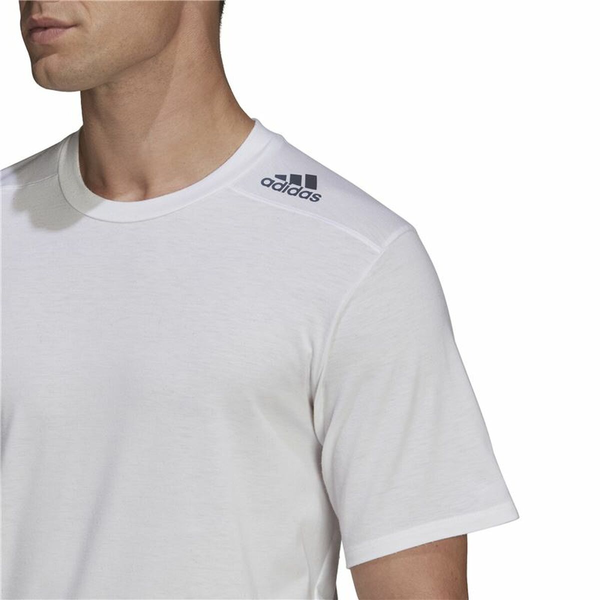 T-shirt med kortärm Herr Adidas D4T Vit - 4