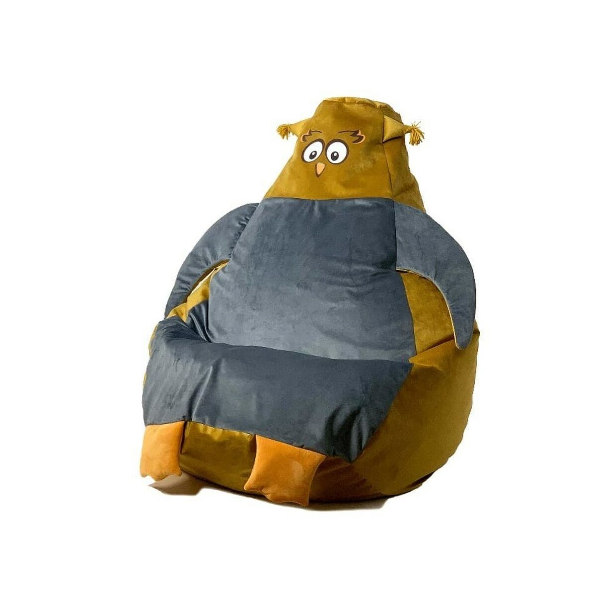 Puff GO GIFT Guld Grå Sammet 130 x 90 cm - 2