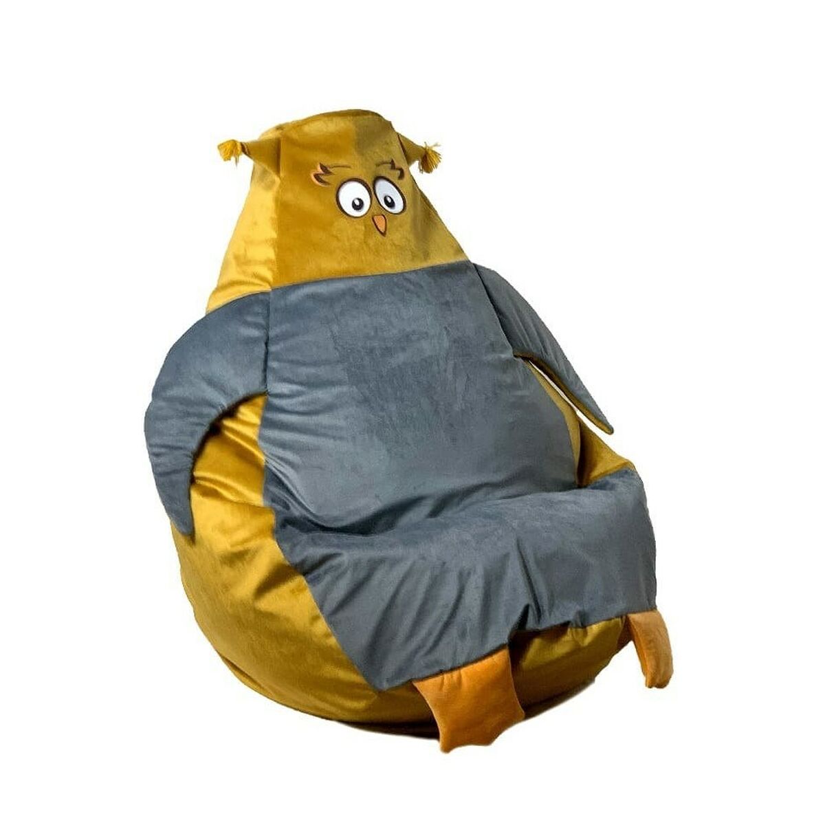 Puff GO GIFT Guld Grå Sammet 130 x 90 cm - 3