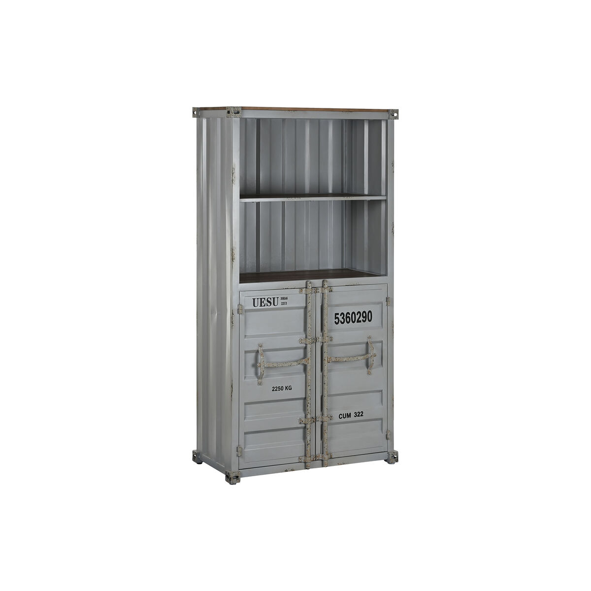 Bokhylla Home ESPRIT Grå Himmelsblå Metall Trä MDF 87 x 44 x 168,5 cm