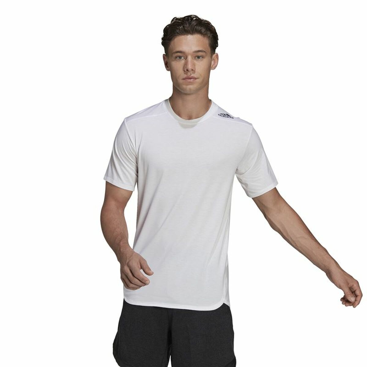 T-shirt med kortärm Herr Adidas D4T Vit - 2