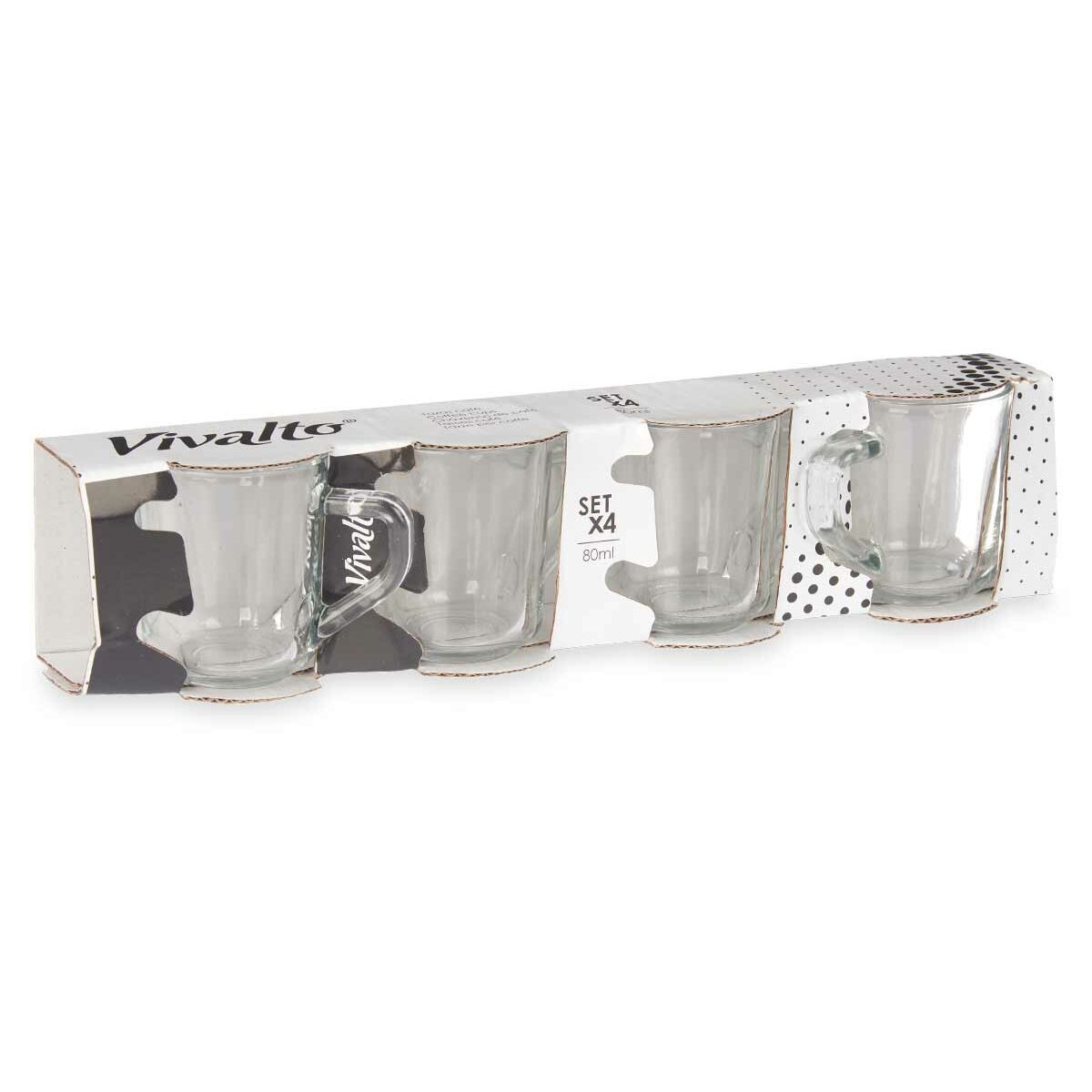 Set med kaffekoppar Vivalto RYG2046 Transparent Glas 80 ml (24 antal) - 6