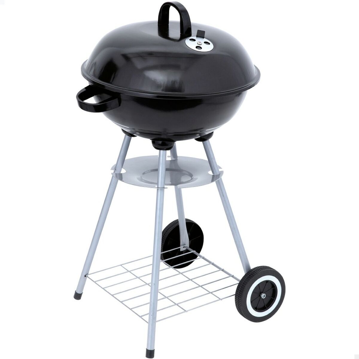 Kolgrill med hjul Aktive Emaljerad metall 46 x 89 x 46 cm Svart