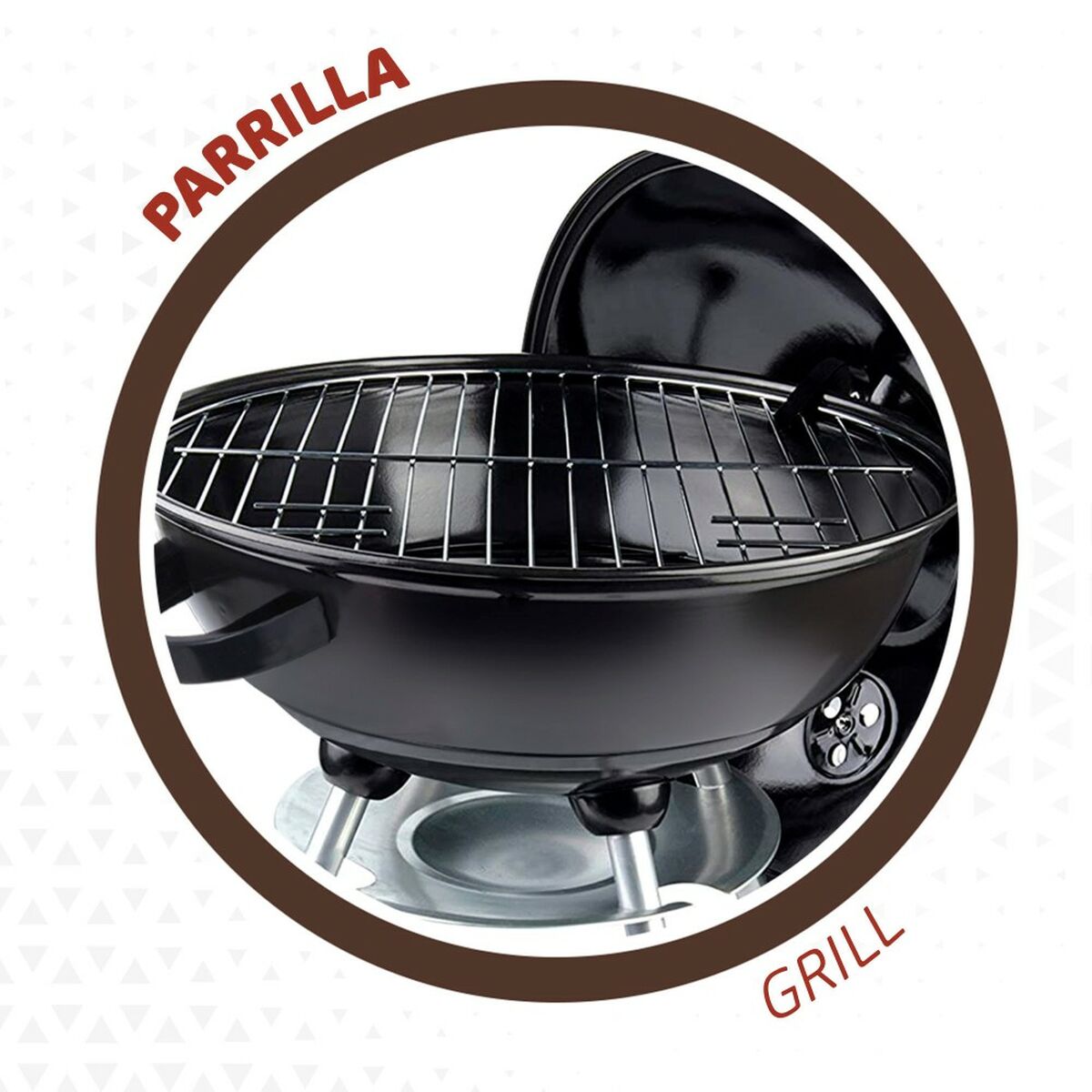 Kolgrill med hjul Aktive Emaljerad metall 46 x 89 x 46 cm Svart - 2
