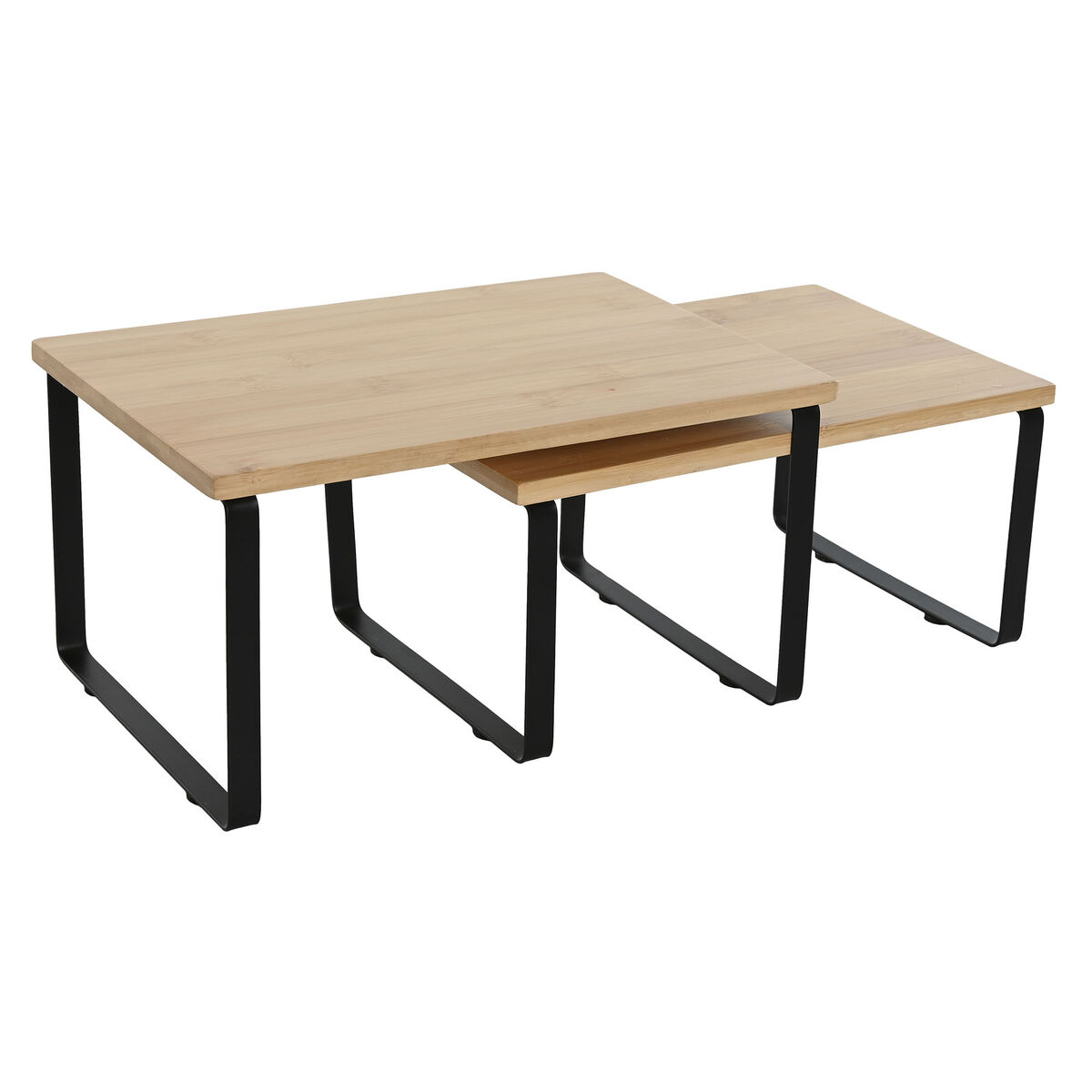 Hyllor Home ESPRIT Metall Bambu 30 x 19,5 x 15,5 cm 2 Delar - 3