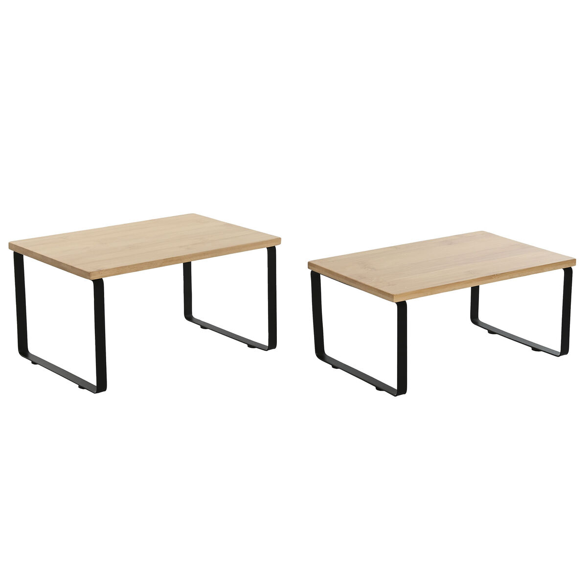 Hyllor Home ESPRIT Metall Bambu 30 x 19,5 x 15,5 cm 2 Delar