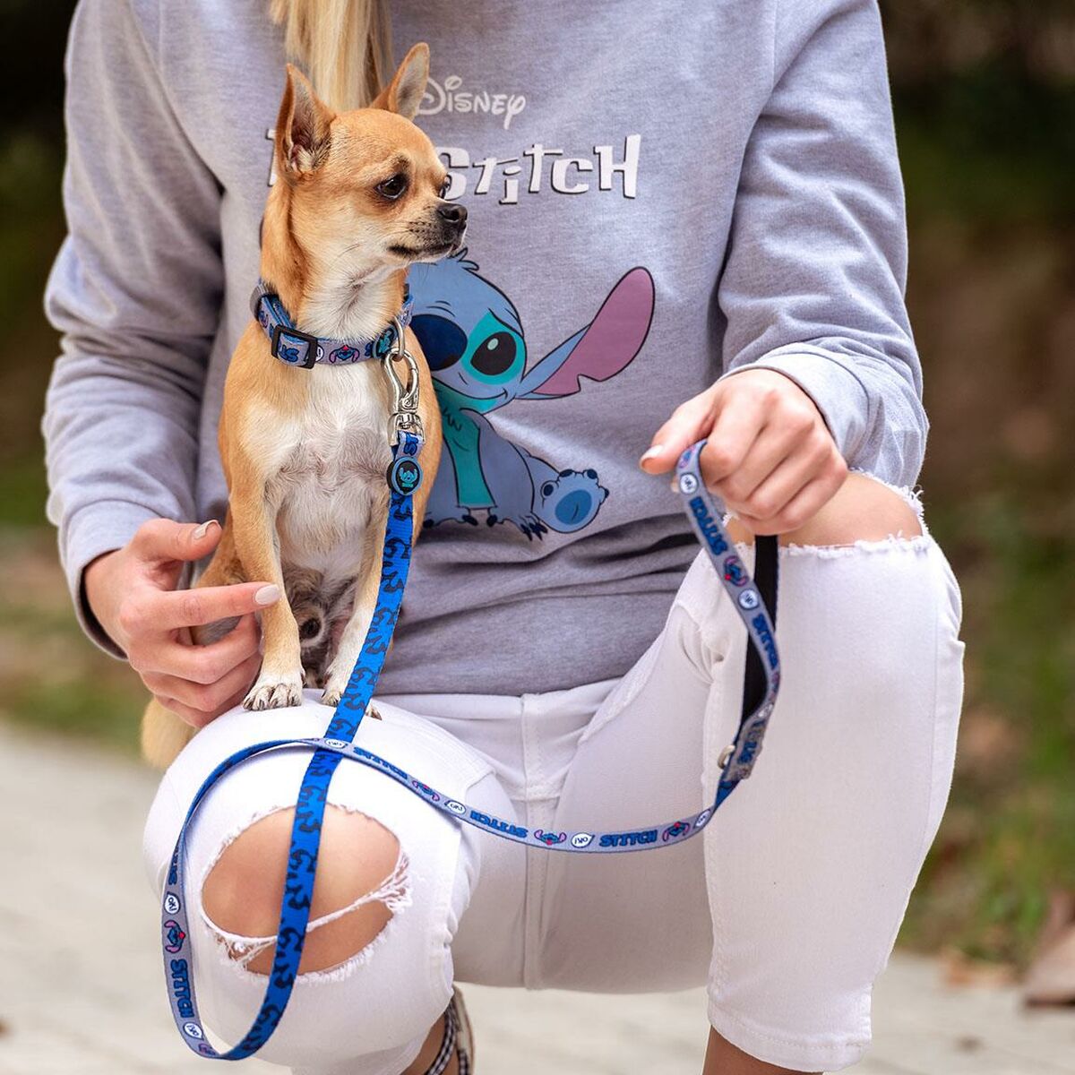 Hundhalsband Stitch Mörkblå S/M - 12