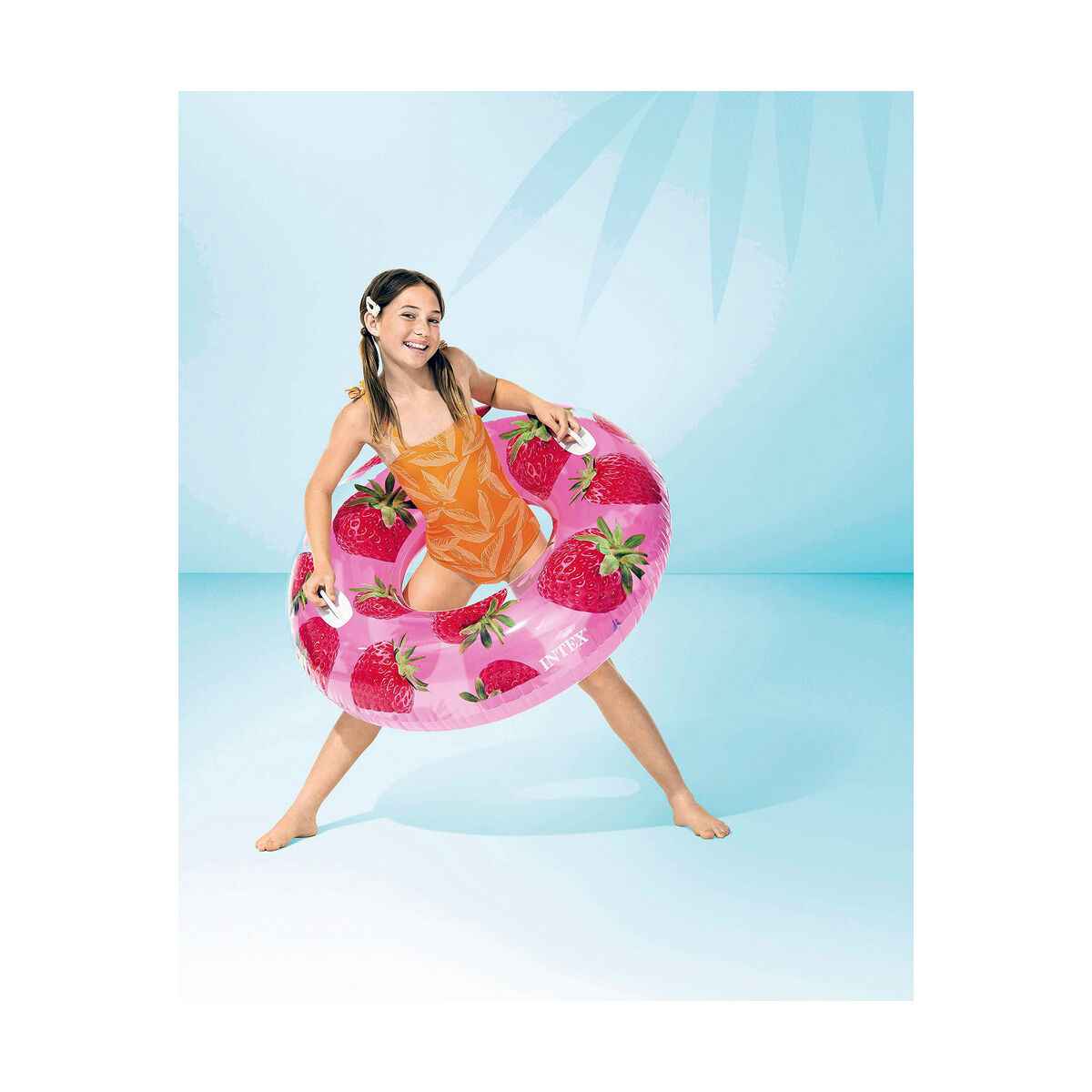 Uppblåsbar poolflotta Intex Frukter PVC Ø 107 cm - 3