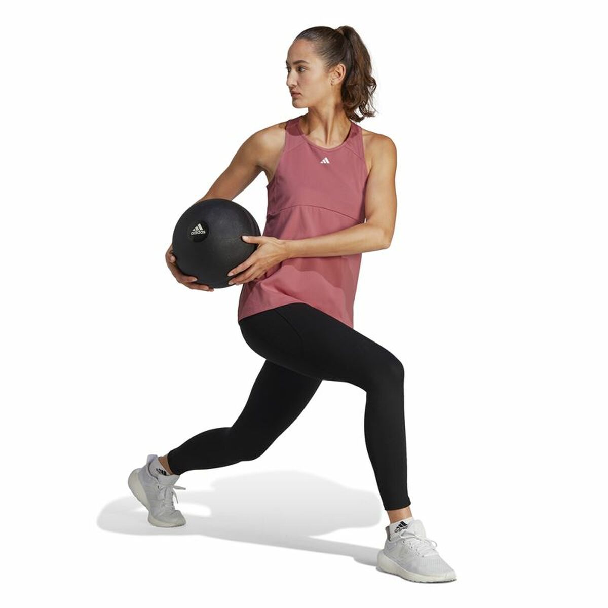 Ärmlös sporttröja Dam Adidas Studio Rosa - 4