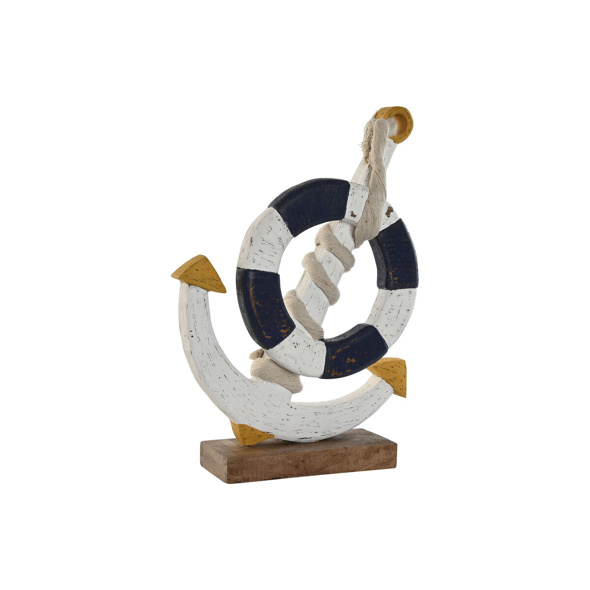 Prydnadsfigur Home ESPRIT Vit Naturell Marinblå 34 x 9 x 45 cm