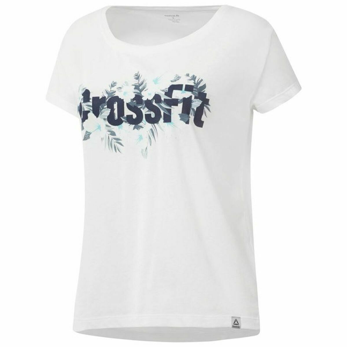 T-shirt med kortärm Dam Reebok Floral Easy Crossfit Vit - 4