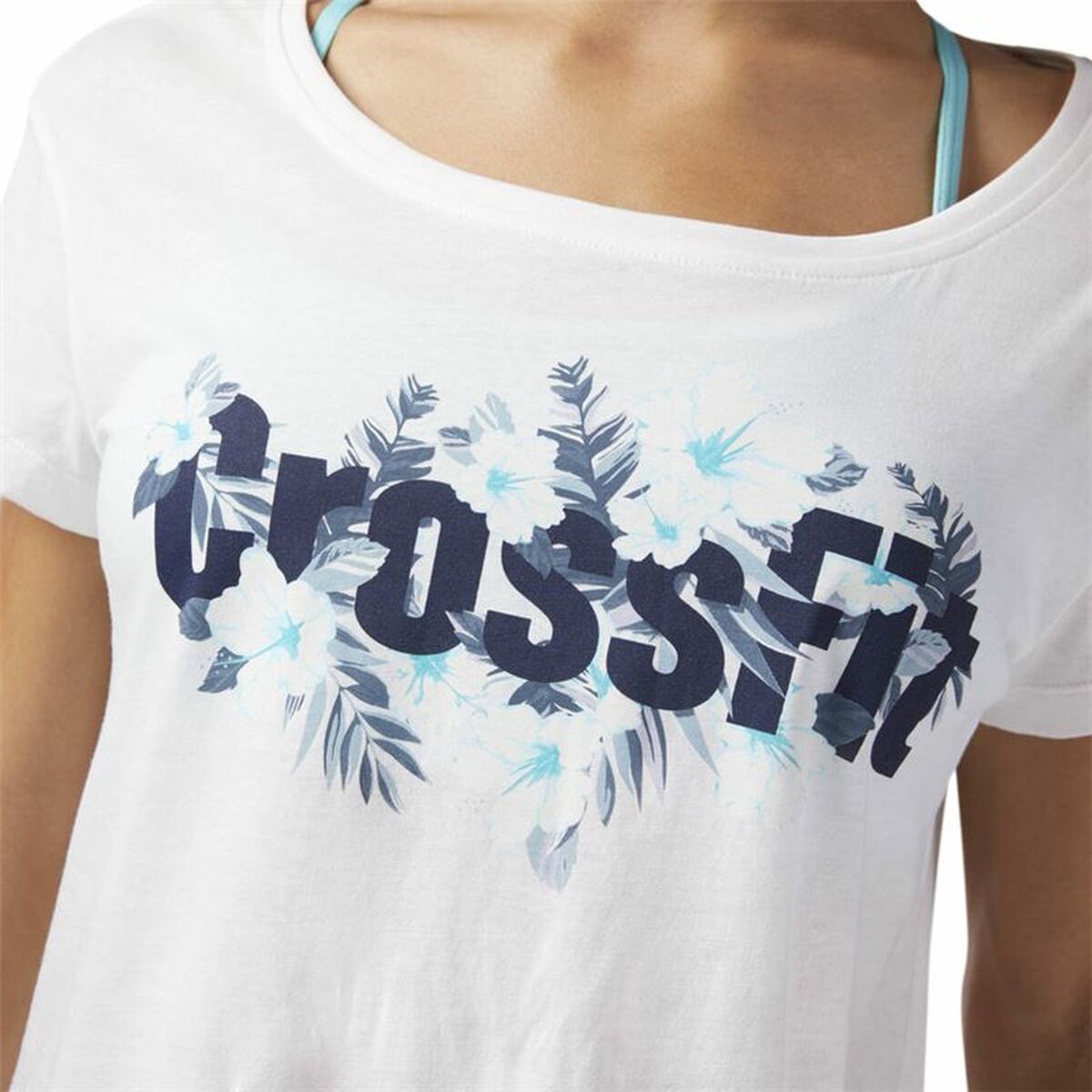 T-shirt med kortärm Dam Reebok Floral Easy Crossfit Vit - 3