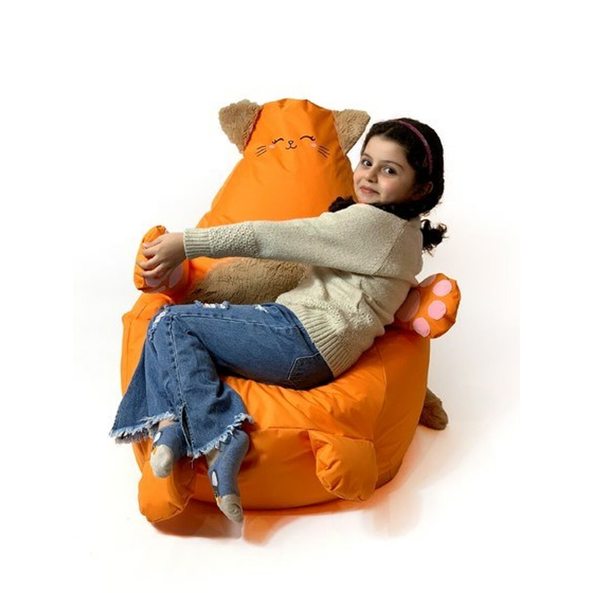 Puff GO GIFT Orange Oxford Katt 130 x 90 cm - 3