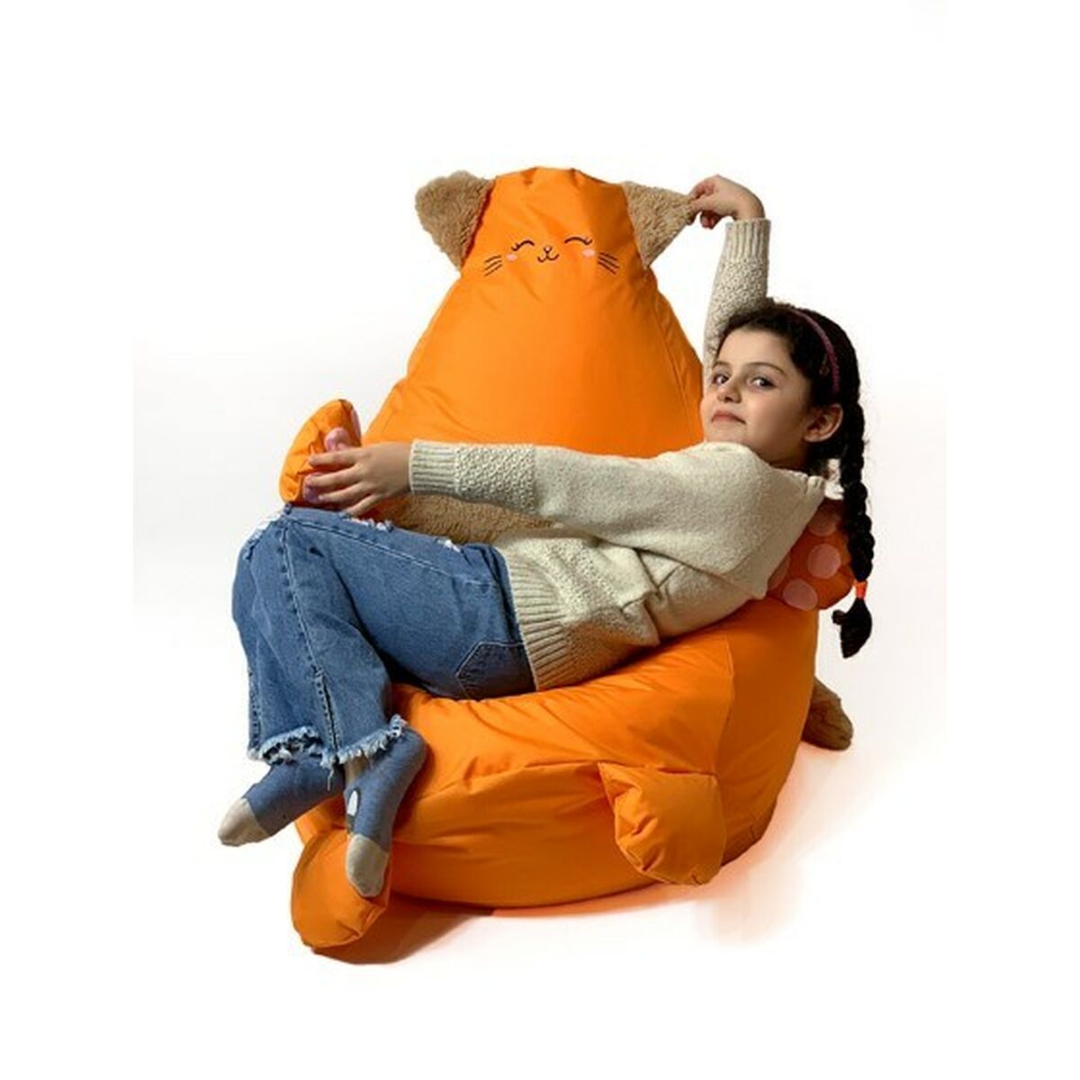 Puff GO GIFT Orange Oxford Katt 130 x 90 cm - 4