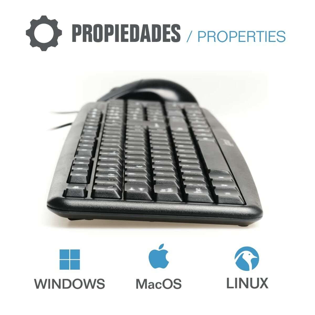 Tangentbord och Mus iggual QWERTY USB Svart Qwerty Spanska - 2