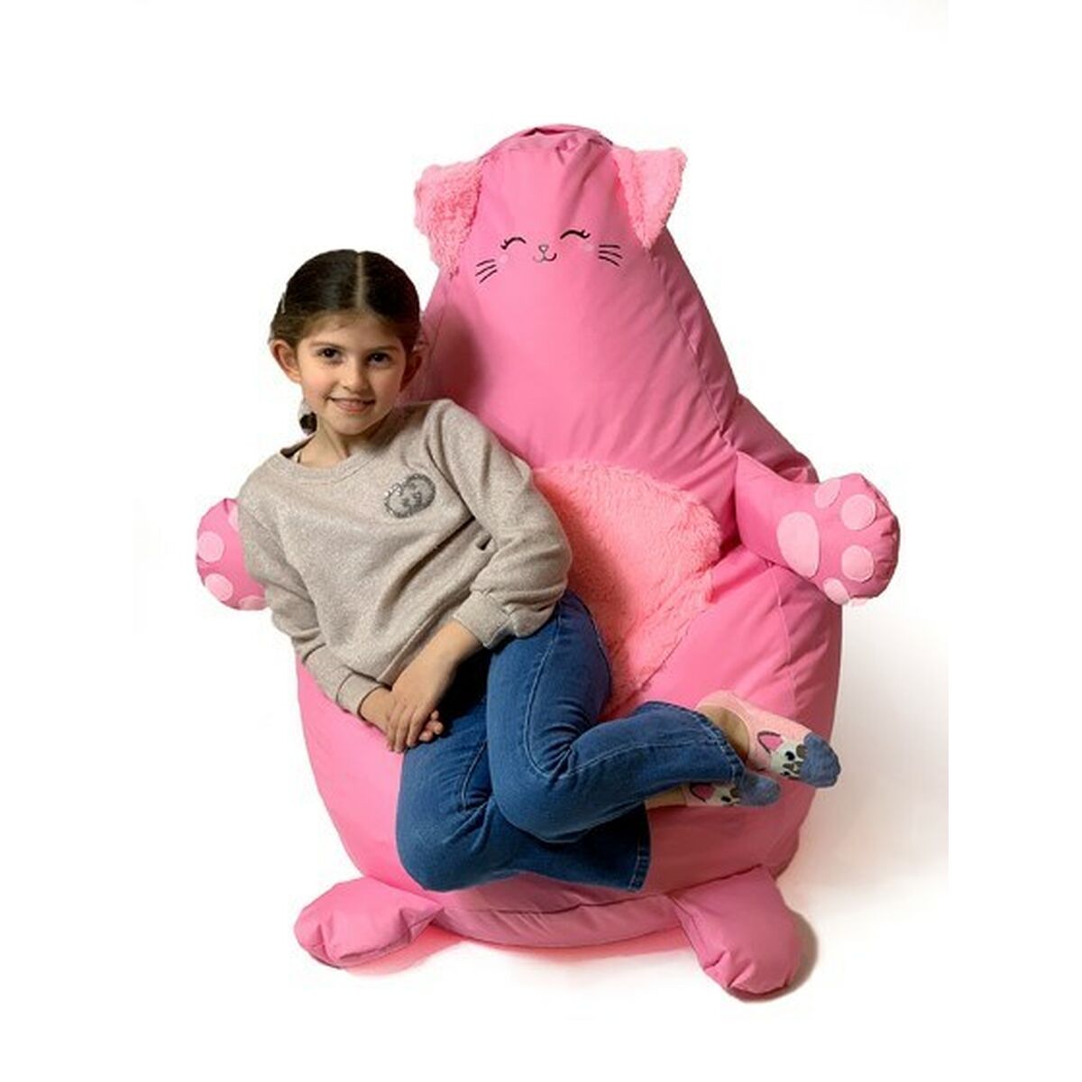 Puff GO GIFT Rosa Oxford Katt 105 x 80 cm - 3