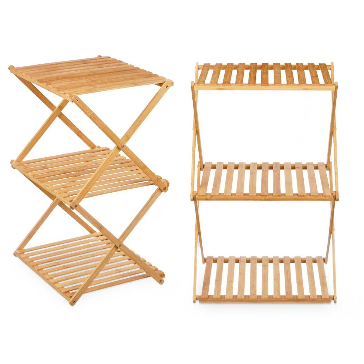 Bokhylla CH68220-5 Naturell Bambu 40 x 62 x 33,5 cm (4 antal) - 2