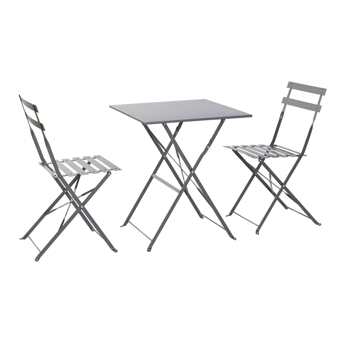 Bordsgrupp med 2 stolar Home ESPRIT Grå 60 x 60 x 71 cm