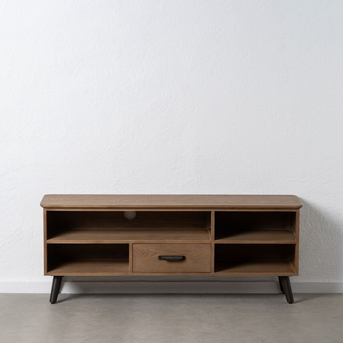TV-möbler Svart Naturell Järn Granträ 150 x 41 x 59 cm - 8