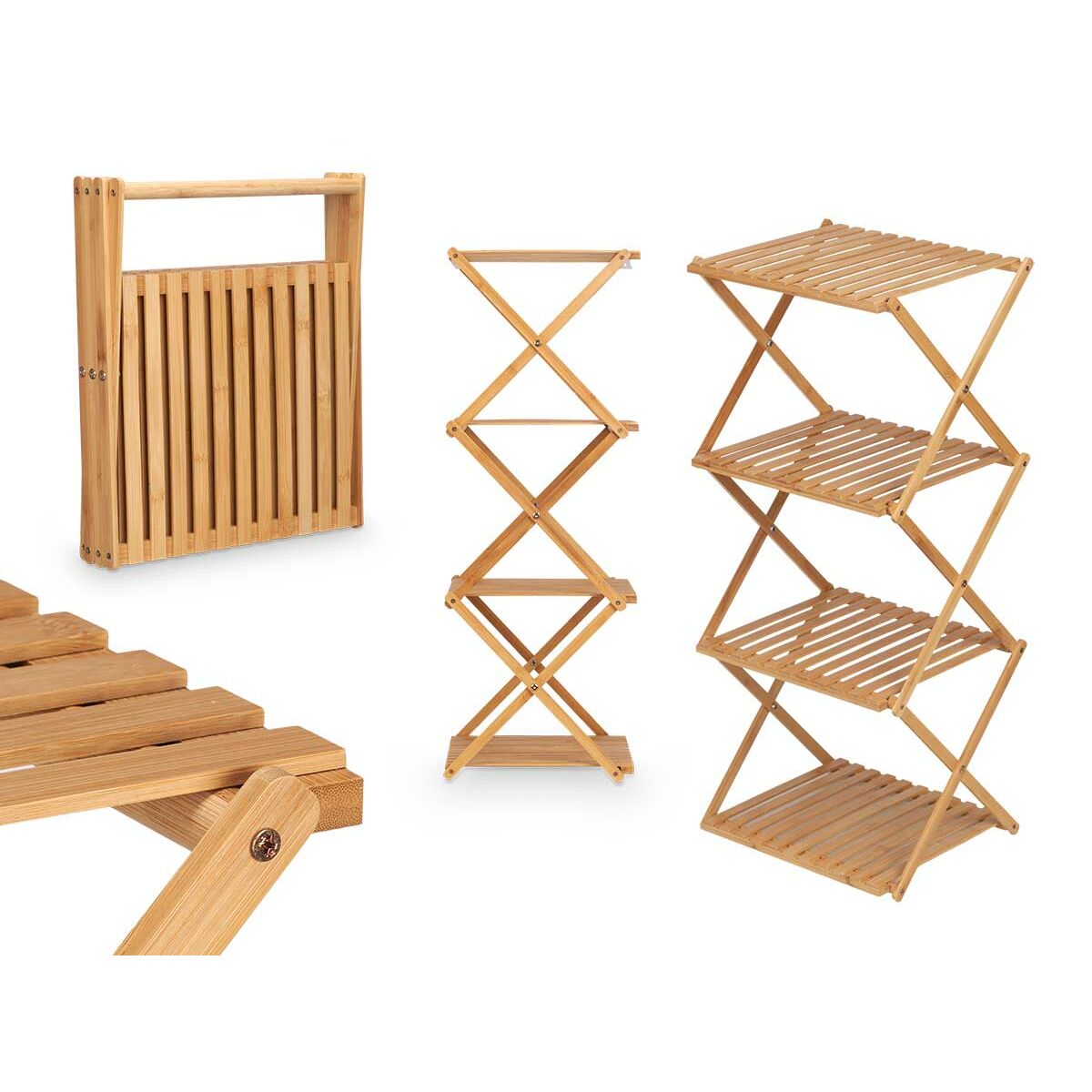 Bokhylla Gift Decor Naturell Bambu 40 x 92,5 x 33,2 cm 40 x 45 x 7 cm (4 antal) - 3