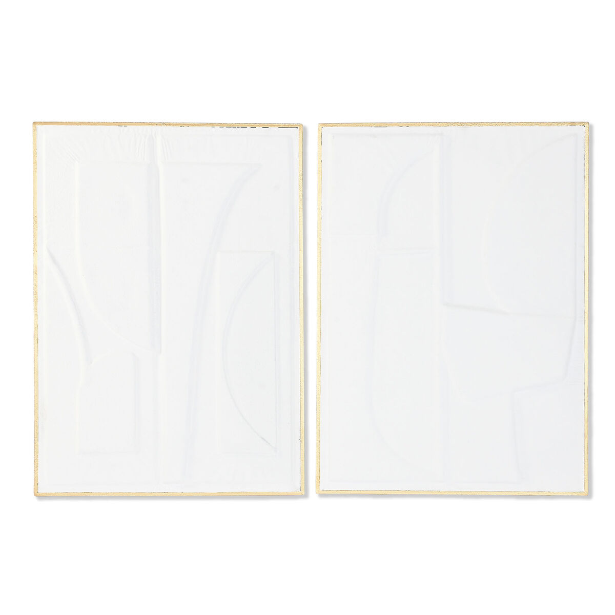 Väggdekoration Home ESPRIT Vit Gyllene Abstrakt 72,7 x 2,5 x 100,5 cm (2 antal)