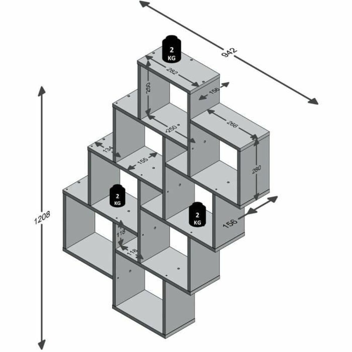 Bokhylla FMD Trä - 4