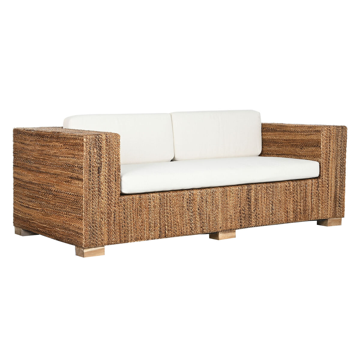Trädgårdssoffa Home ESPRIT Vit Naturell 192 x 92 x 65 cm