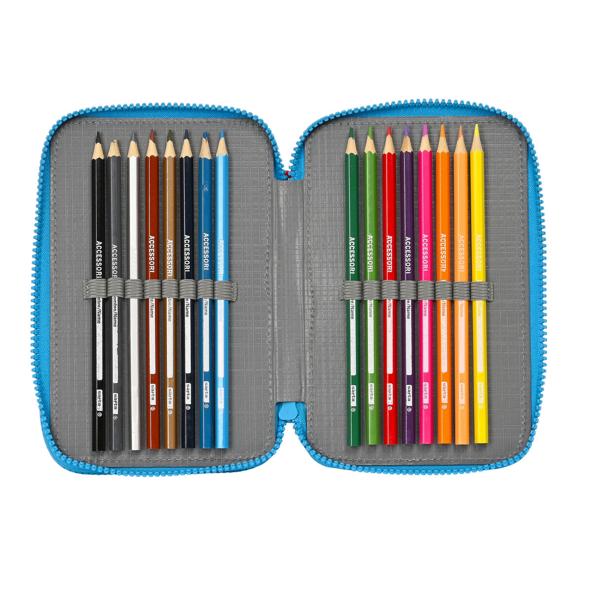 Trippel pennfodral SuperThings Rescue force 12.5 x 19.5 x 5.5 cm Blå (36 Delar) - 12