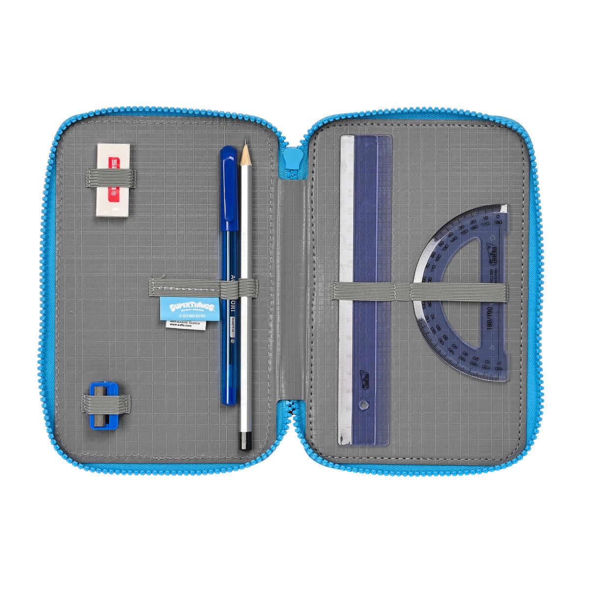 Trippel pennfodral SuperThings Rescue force 12.5 x 19.5 x 5.5 cm Blå (36 Delar) - 10