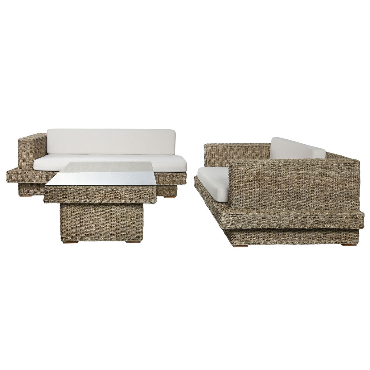 Trädgårdssoffa Home ESPRIT Naturell 192 x 105 x 63 cm