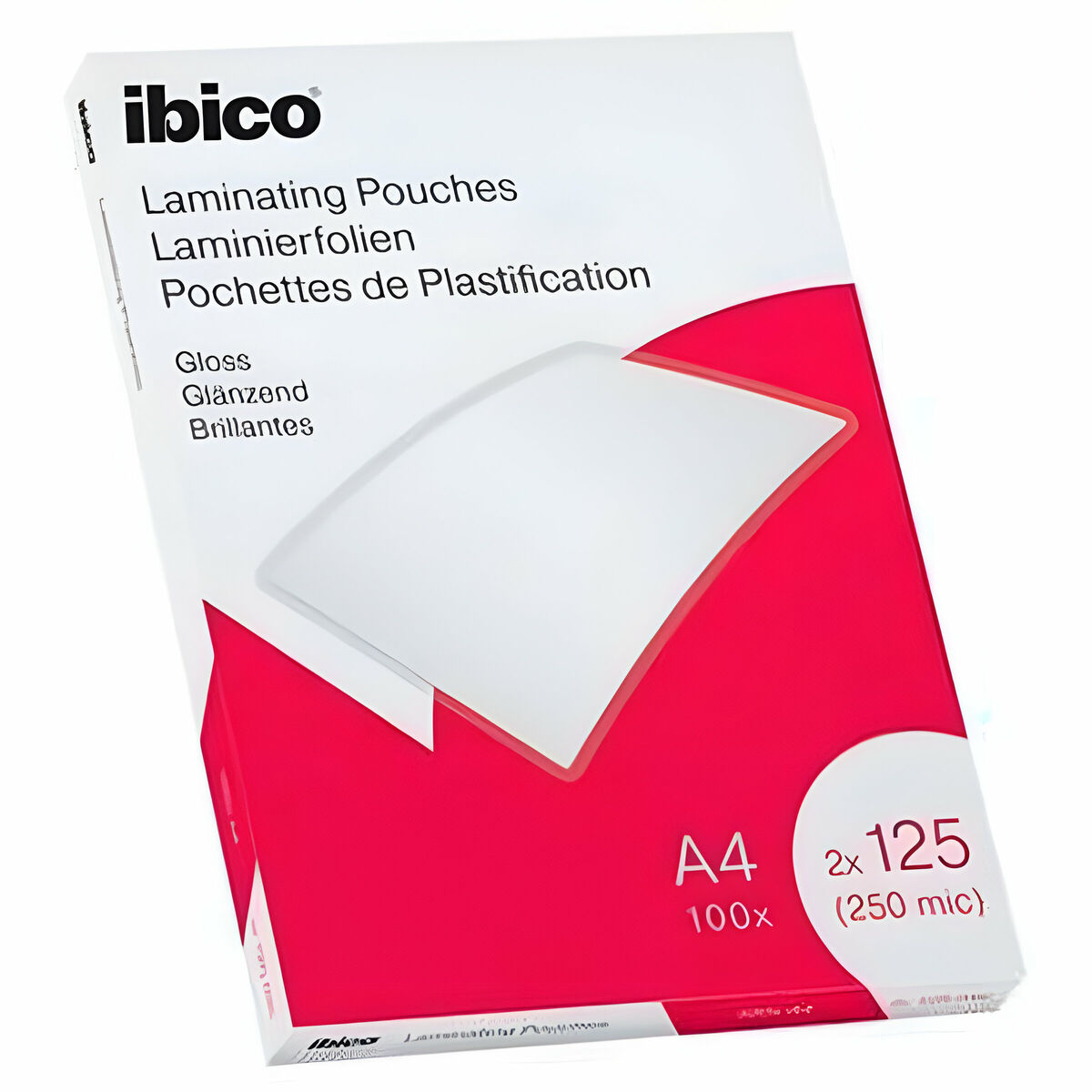 Lamineringsark av plast Ibico A4 0,25 mm Glans (10 antal) - 2