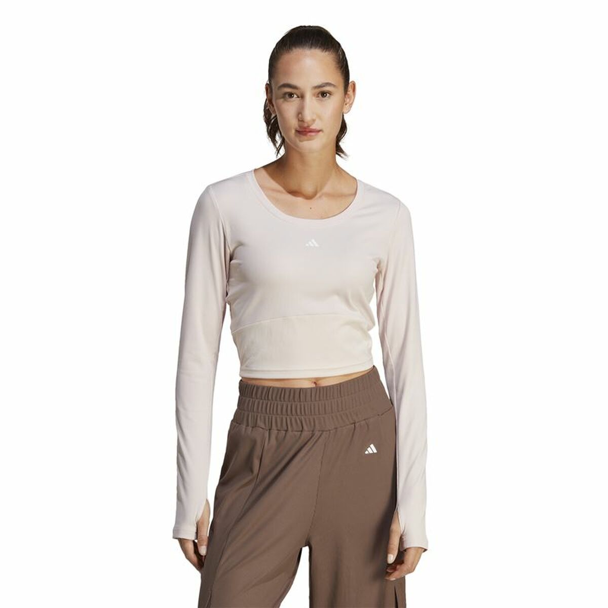Långärmad t-shirt Dam Adidas Studio Lila - 2