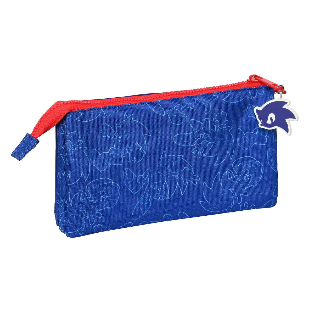 Tredubbel Carry-all Sonic Let's roll Marinblå 22 x 12 x 3 cm - 3