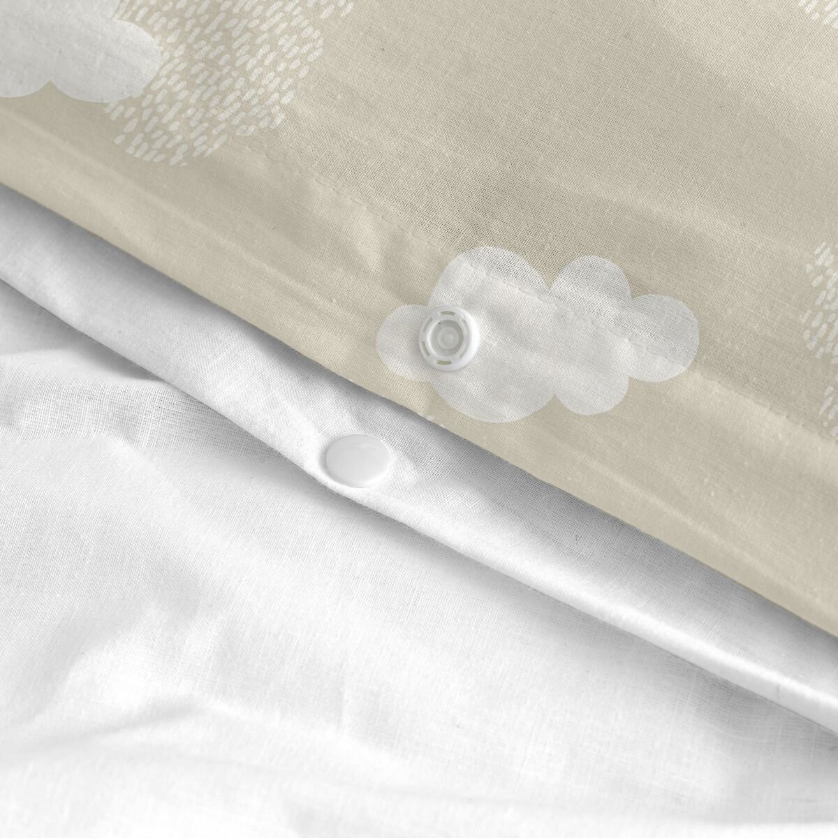 Täckslagsset HappyFriday Basic Kids Beige Säng 105 2 Delar - 5