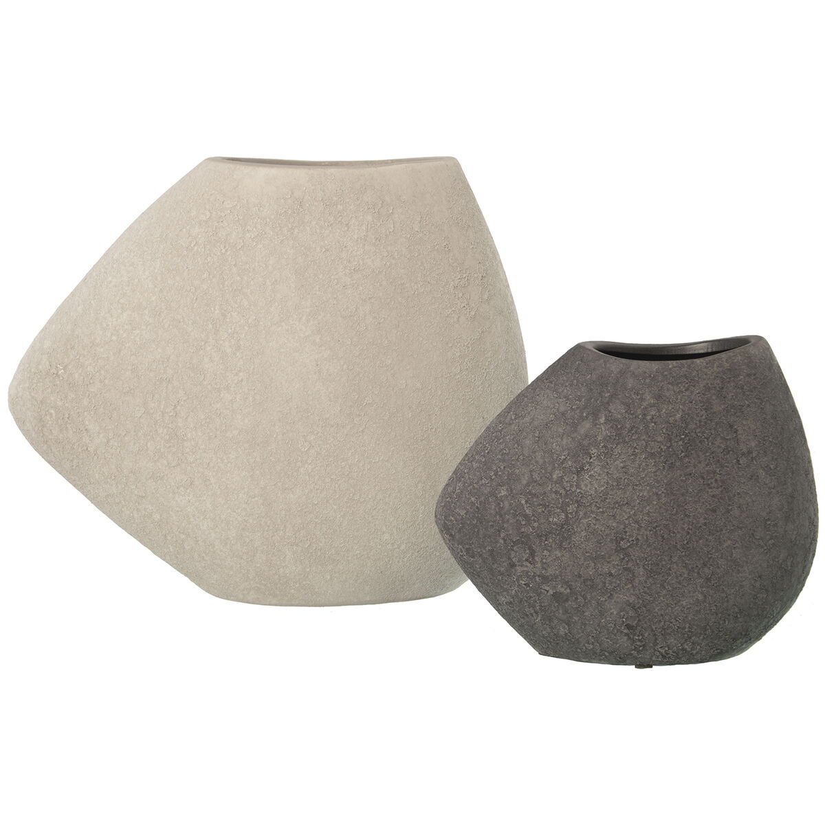 Set med 2 Vasar Alexandra House Living Vit Grå Keramik 22 x 20 x 13 cm