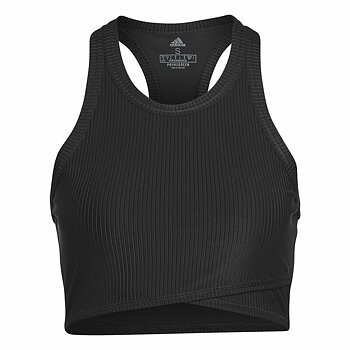 Sport-topp, Dam Adidas Studio Wrapeed Rib Svart